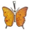 Cognac Sterling Silver Butterfly Pendant