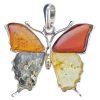 Multicolor Amber Butterfly Pendant