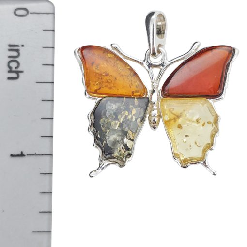 Multicolor Amber Butterfly Pendant - Image 3