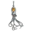 Octopus Cognac Amber Pendant