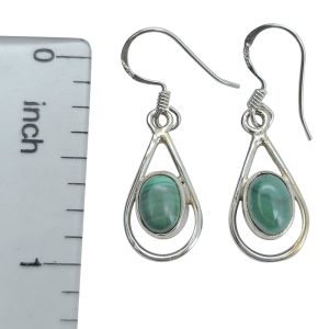 Malachite  Sterling Silver Earrings On Hooks