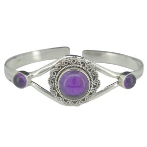Amethyst Sterling Silver Cuff Bracelet