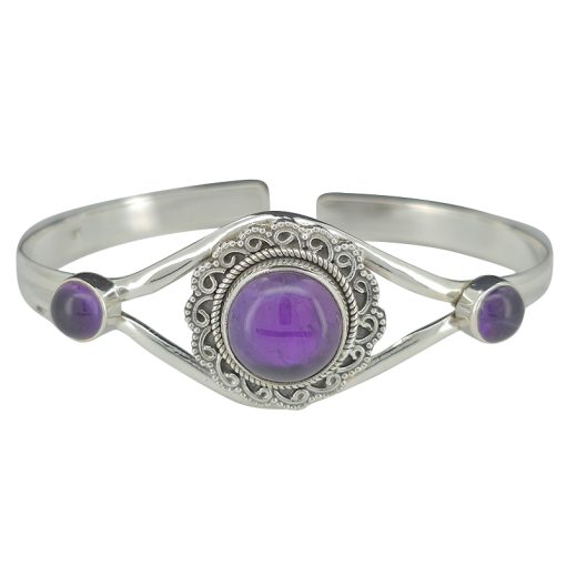 Amethyst Sterling Silver Cuff Bracelet