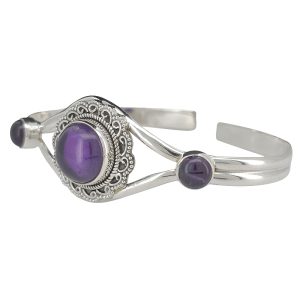 Amethyst Sterling Silver Cuff Bracelet