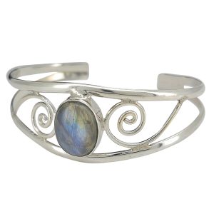 Labradorite Silver Cuff Bracelet