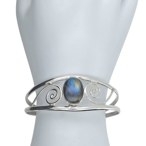 Labradorite Silver Cuff Bracelet - Image 2
