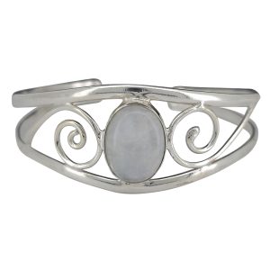 Moonstone Sterling Silver Cuff Bracelet.