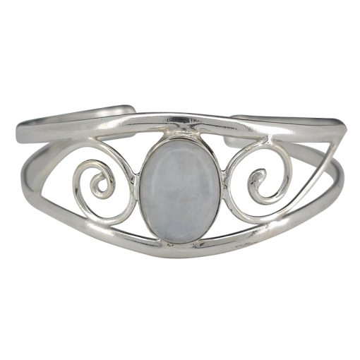 Moonstone Sterling Silver Cuff Bracelet.