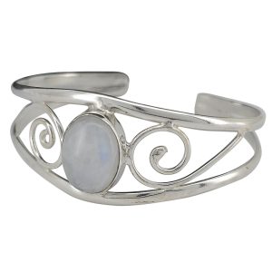 Moonstone Sterling Silver Cuff Bracelet.