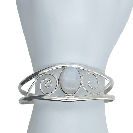Moonstone Sterling Silver Cuff Bracelet - Image 2