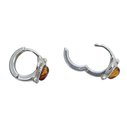 Amber Sterling Silver Turtle Hooks Earrings - Image 3