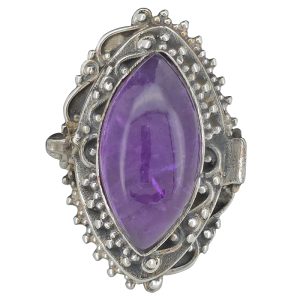 Amethyst Sterling Silver Locket / Poison Ring