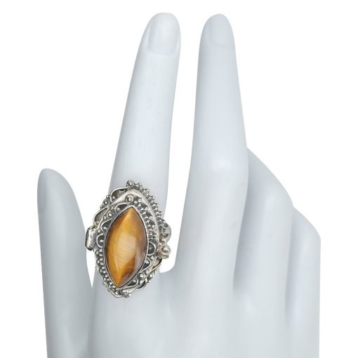 Tiger Eye Sterling Silver Locket / Poison Ring