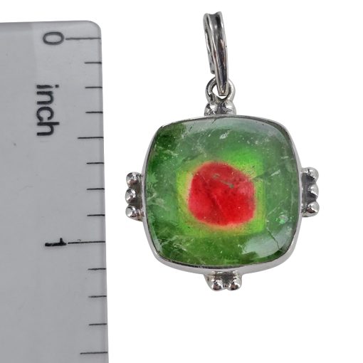 Watermelon Tourmaline Sterling Silver Pendant