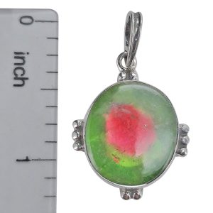 Watermelon Tourmaline Sterling Silver Pendant