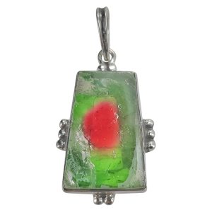 Watermelon Tourmaline Sterling Silver Pendant