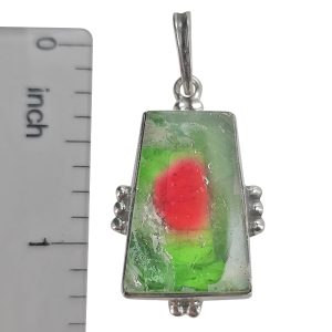 Watermelon Tourmaline Sterling Silver Pendant