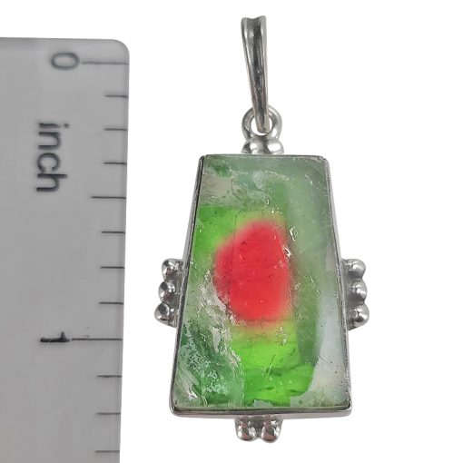 Watermelon Tourmaline Sterling Silver Pendant