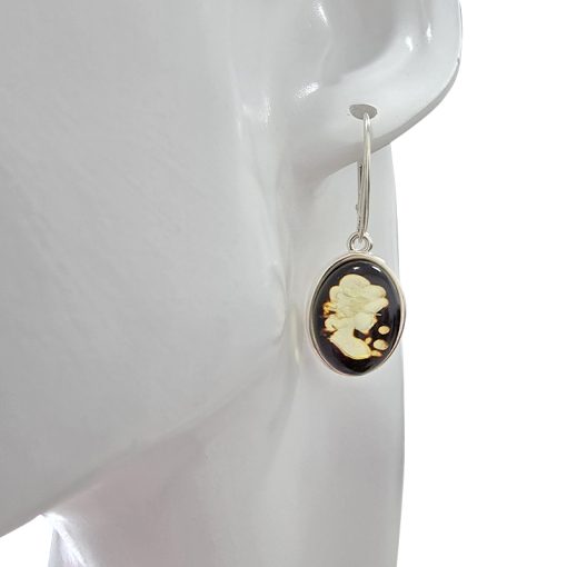 Lady Cameo Amber / Silver Dangle Earrings - Image 2