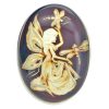 Fairy And Dragonflies Cameo Amber / Silver Adjustable Ring