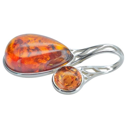 Cognac Amber Sterling Silver Pendant - Image 3