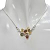 Amber Sterling Silver Hummingbird in Branches Necklace