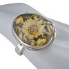 Sunflower Cameo Amber Adjustable Ring