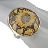 Sunflower Amber Cameo Adjustable Ring