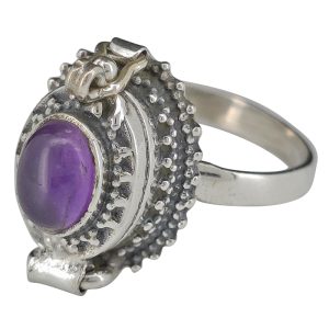 Alternative view of Amethyst Sterling Silver Locket Ring