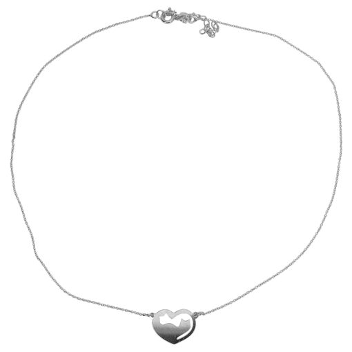 Sterling Silver Cat in Heart Necklace - Image 2