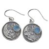 Blue Chalcedony Sterling Silver "Moon" Earrings