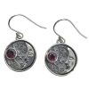 Garnet Sterling Silver “Moon” Dangle Earrings