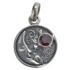 Garnet Sterling Silver “Moon” Pendant