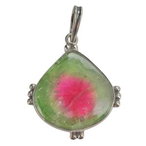 Watermelon Tourmaline Sterling Silver Pendant