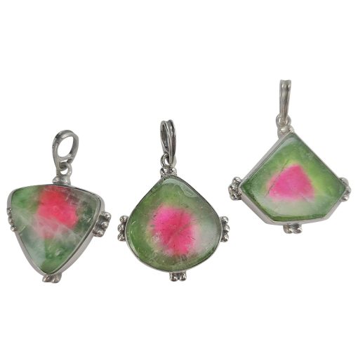 Watermelon Tourmaline Sterling Silver Pendant - Image 3