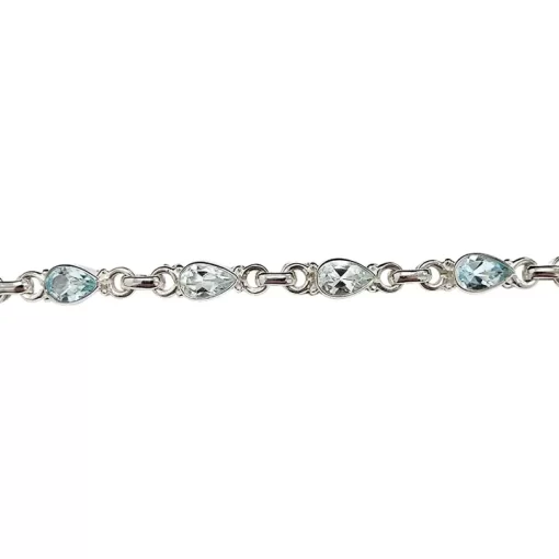 Blue Topaz Stones Sterling Silver Link Bracelet - Image 2