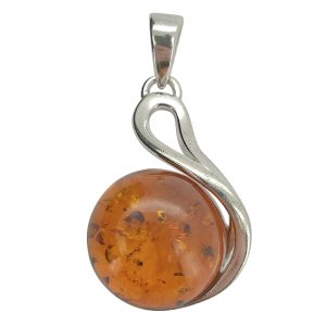 Cognac Amber Minimalist Pendant
