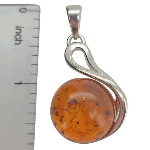 Cognac Amber Minimalist Pendant - Image 3