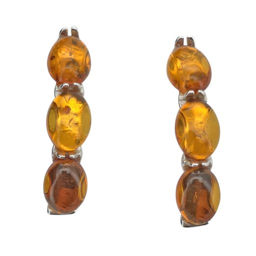 Cognac Amber Hoop Style Earrings - Image 2