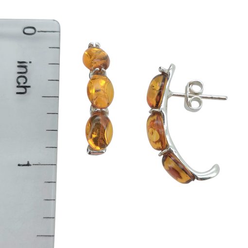 Cognac Amber Hoop Style Earrings - Image 4