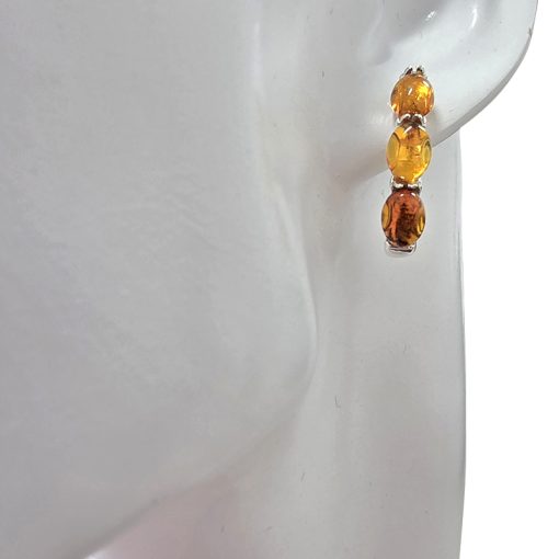 Cognac Amber Hoop Style Earrings - Image 3