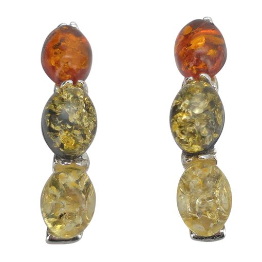 Multicolor Amber Hoop Style Earrings - Image 3