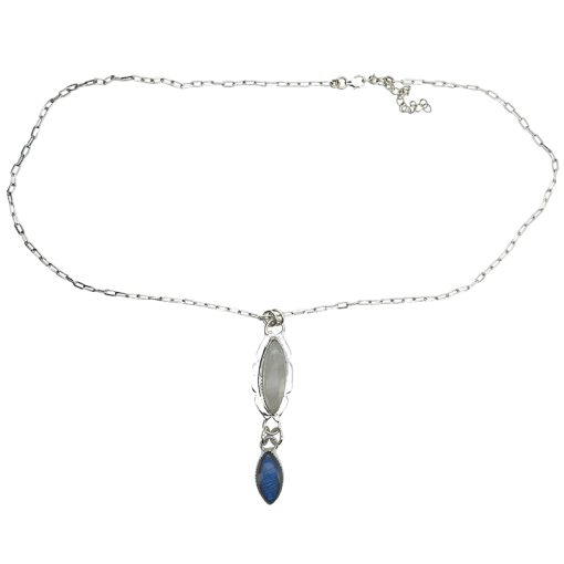 Moonstone/Labradorite Sterling Silver Necklace - Image 2