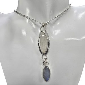 Moonstone/Labradorite Sterling Silver Necklace