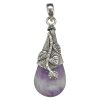 Amethyst Sterling Silver Flower Design Pendant
