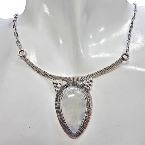 Moonstone Sterling Silver Handmade Necklace - Image 2