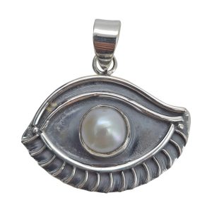 Pearl Sterling Silver Eye Pendant