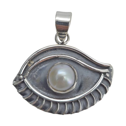 Pearl Sterling Silver Eye Pendant