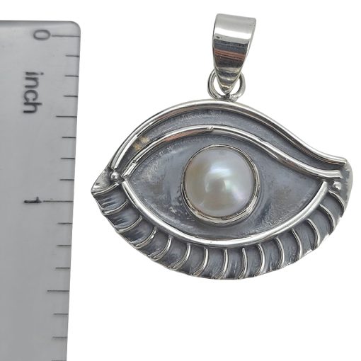 Pearl Sterling Silver Eye Pendant