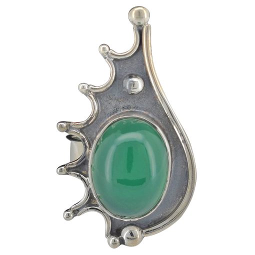 Green Onyx Sterling Silver Porcupine Ring - Image 2